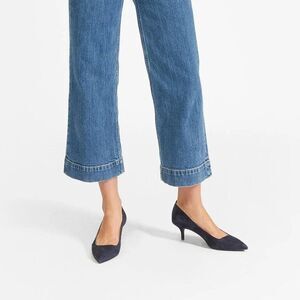 Everlane The Editor Heel Black Suede Kitten Heel Pumps Size 8.5